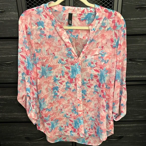 Kut From The Kloth Floral Long Sleeve Blouse Size M - Picture 2 of 7